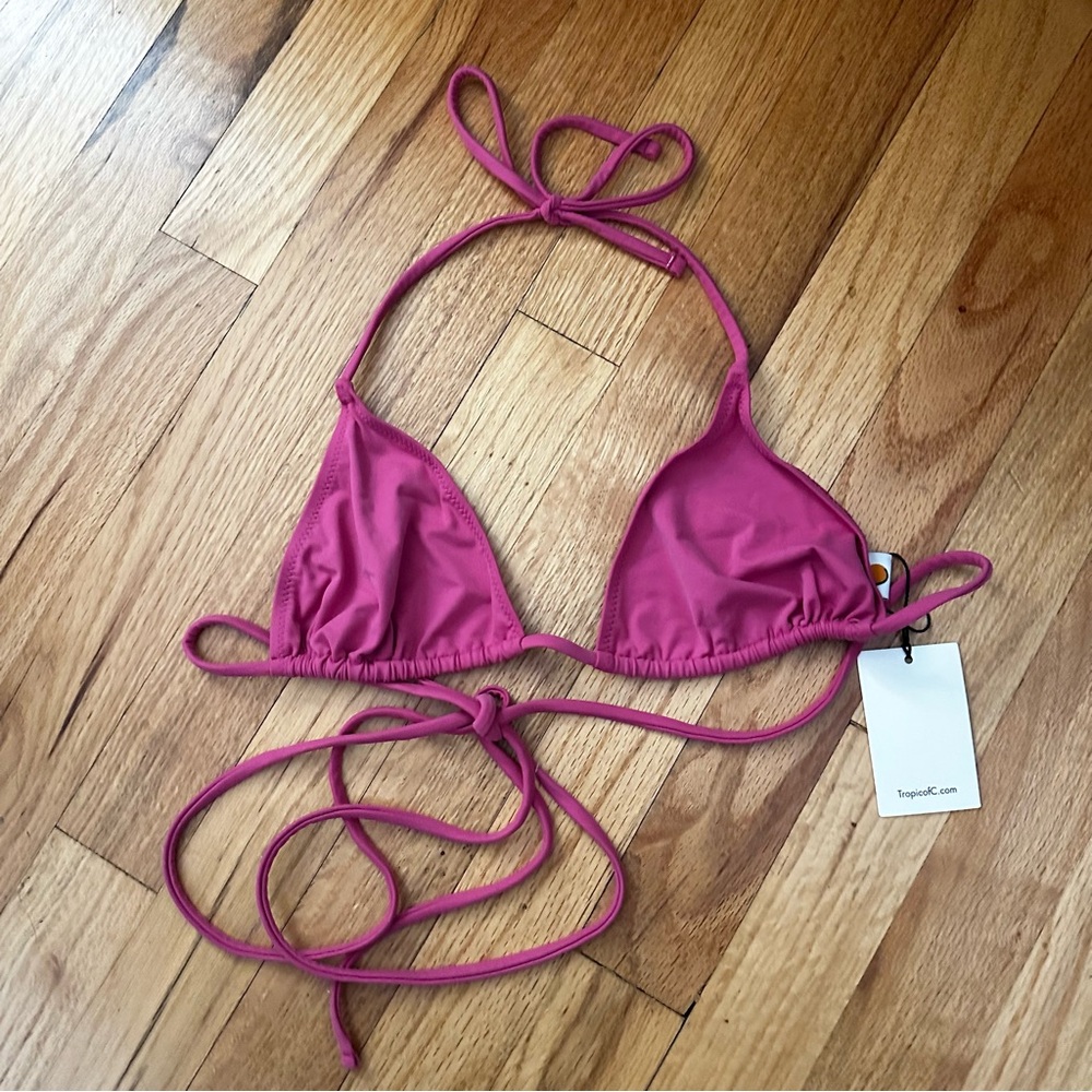 Pink Triangle Bikini Top